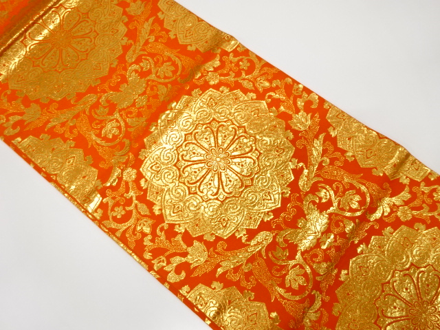 唐草華紋織り出し　袋帯